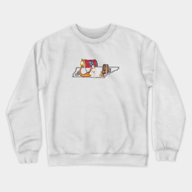 Tennessee Mermaid Crewneck Sweatshirt by Elizabeth Weglein Art